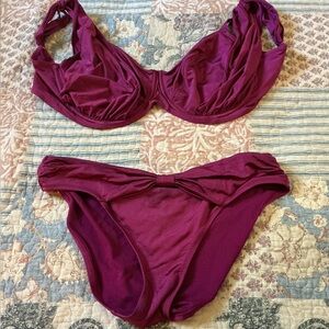 Panache Wine colored Bikini Set